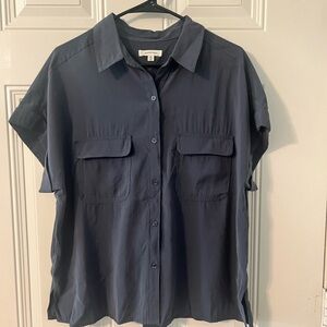 Max Studio Dark Blue Short Sleeve Shirt
